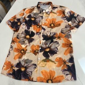 Men’s Fashion nova Myers Shirt - Orange/combo XXL 100% polyester